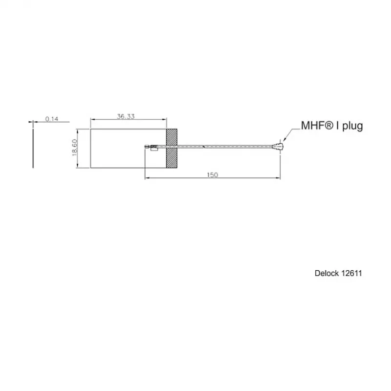 Antena DeLOCK 12611 antena sieciowa MHF 3 dBi