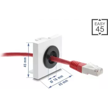 Przepust kablowy DELOCK Easy 91072, okrągły przepust biurkowy o średnicy 16 mm