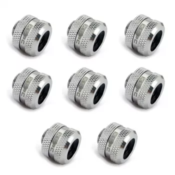 Złączka XSPC G1/4 do twardej rurki 14 mm, chrom - 8 sztuk