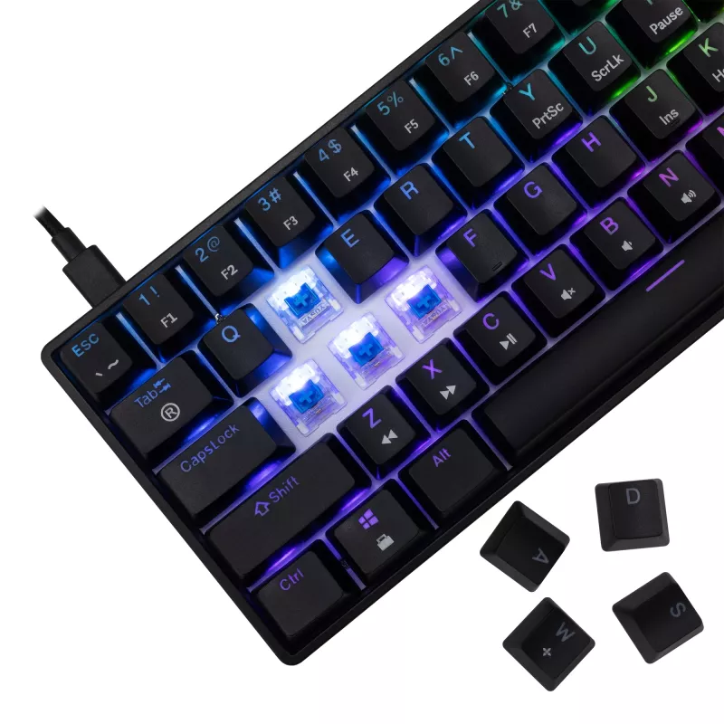 Klawiatura mechaniczna White Shark Shinobi-2 niebieski Switch Czarna układ US
