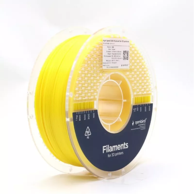 Filament do druku 3D Gembird ABS 1.75 mm Żółty 1 kg