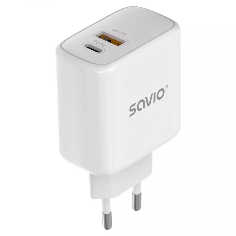 Ładowarka Savio LA-12 do urządzeń mobilnych Uniwersalna Biała AC Szybkie ładowanie Wewnętrzna