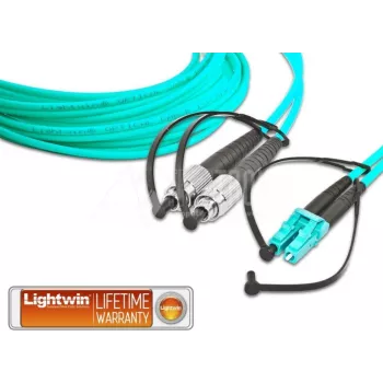 Lightwin LDP-50 FC-LC 5.0 OM3 Kabel światłowodowy 5 m LSOH 2x FC 2x LC turkusowy (LDP-50 FC-LC 5.0 OM3)