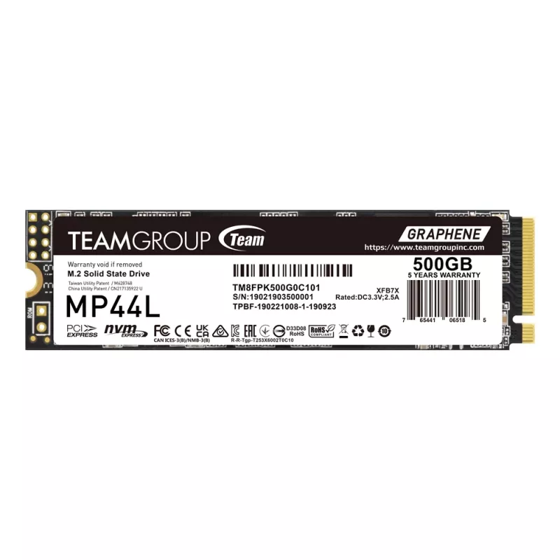 Dysk SSD Team Group 500 GB M.2 PCI Express 4.0 NVMe TM8FPK500G0C101