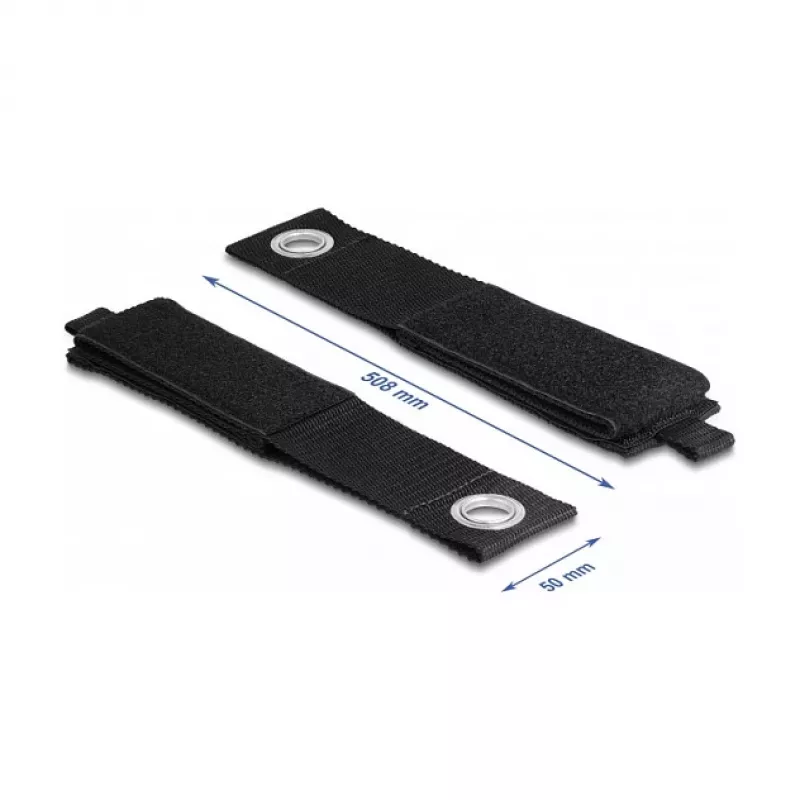 DeLOCK Wytrzymała opaska na rzep 508x50mm czarna 5 szt.