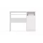 Biurko PORTO Desk Right biały, prostokątny blat z płyty wiórowej 985×510×755 mm, 1 szuflada, półka na klawiaturę