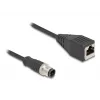 Kabel przejściowy DeLOCK M12 D-kodowany 4-pinowy męski na RJ45 żeński 50 cm