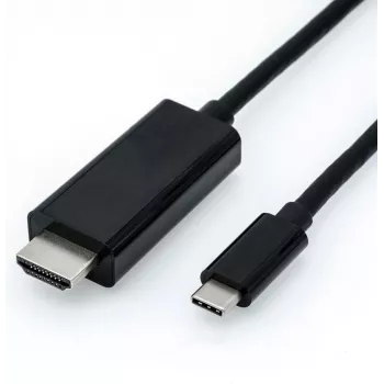 Kabel-adapter wideo USB typu C – HDMI, czarny ROLINE 11.04.5840, 1 m
