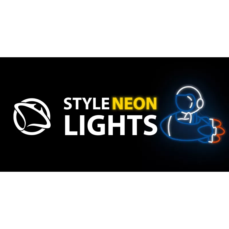 Dekoracyjne światło neonowe MANTA SNL90MT Style Neon Lights — motyw Astronauty na Rakiety