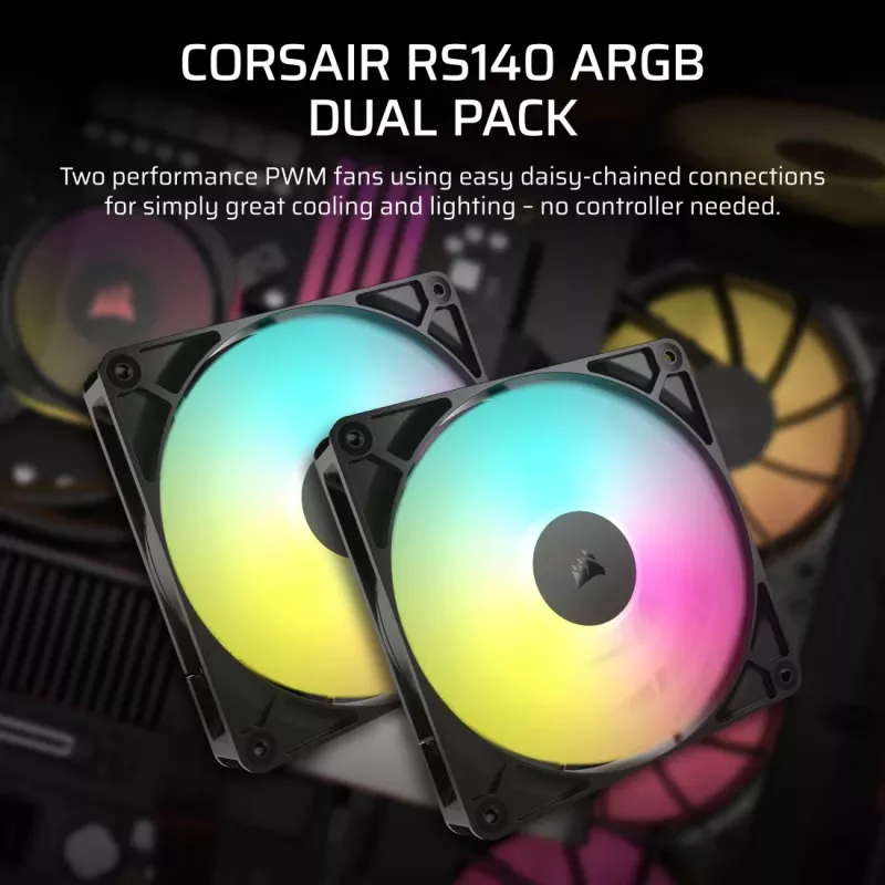 Wentylator Corsair RS140 ARGB 14 cm Czarny 330-1700 obr./min