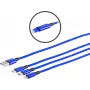 Kabel ładujący USB 3 w 1 ShiverPeaks 14-50071 – Micro B, USB-C 8-pin, 1,2 m, niebieski