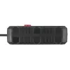 Listwa zasilająca MACLEAN MCE388 B — 2 gniazda AC, 3×USB A, 110–120V 50/60Hz, 2500W, kabel 3 m, czarny