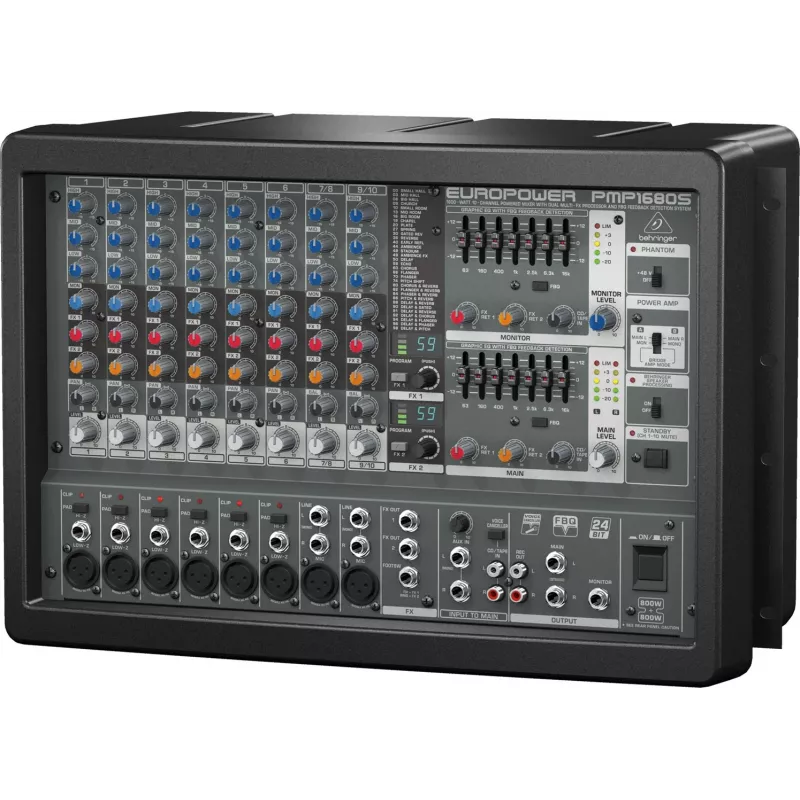 Behringer PMP1680S mikser audio 10 kanałów 10 - 200000 Hz Czarny