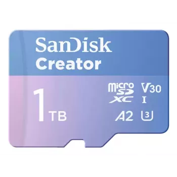 Karta pamięci SanDisk Creator MicroSD 1TB o wysokich prędkościach transferu do 190 MB/s