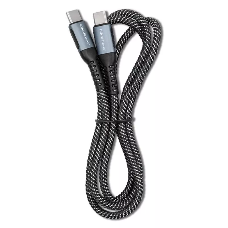 Kabel USB Qoltec 52358 1.5m USB C Czarny USB 2.0 0.48 Gbit/s