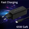 GaN Laptop Charger QOLTEC 52419 65W USB-C PD 5V/20V 3A/3,25A, 220–240V, kabel 1,8m, czarny