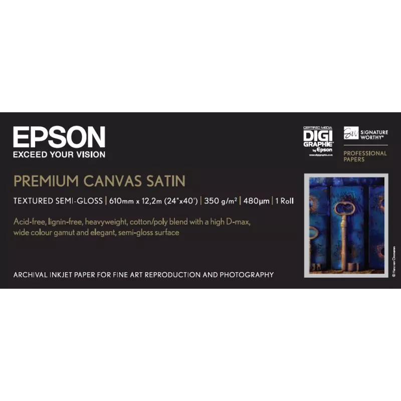 Epson Premium Canvas Satin, 24 cale x 12,2 m, 350g/m²