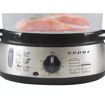 Parowar Beper BC.250 3 kosze Blatowy 800 W Stal nierdzewna
