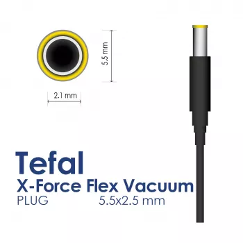 Zasilacz Akyga AK-PD-22 do Tefal / Rowenta X-Force Flex 29 V / 0,74 A, 21,46 W, 5,5 x 2,5 mm, 1,8 m, biały