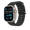 Czarna opaska Ocean Band 49 mm - wykończenie w naturalnym tytanie