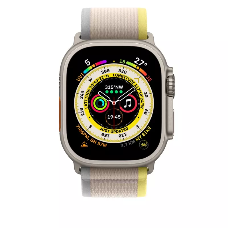 Pasek Apple MQEG3ZM/A beżowy żółty nylonowy Smartwatch 130-180 mm