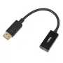 Adapter kablowy DisplayPort na HDMI IBOX iadp4k — DisplayPort (wtyk męski) na HDMI (gniazdo żeńskie), proste złącza, obsługa 4K, srebrny