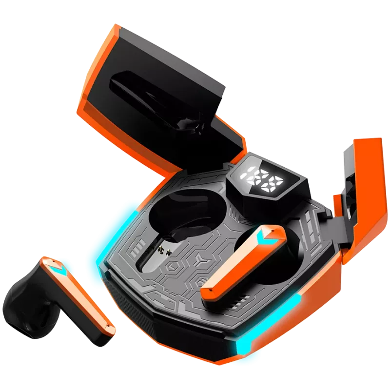 Słuchawki Canyon GTWS-2 Bezprzewodowe Nauszne Gaming USB Type-C Bluetooth Stacja Ładująca Pomarańczowe (CND-GTWS2O)