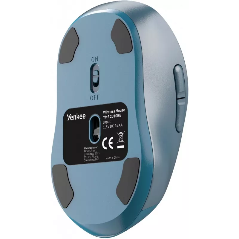 Mysz bezprzewodowa YENKEE YMS2010BE ergonomiczna dual-mode, 2.4 GHz USB + Bluetooth 5.1, 4-poziomowe DPI 1000–3200, 6 przycisków