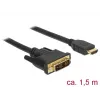 Przewód adaptera wideo DeLOCK 85583 1.5m DVI-D HDMI Typ A Czarny