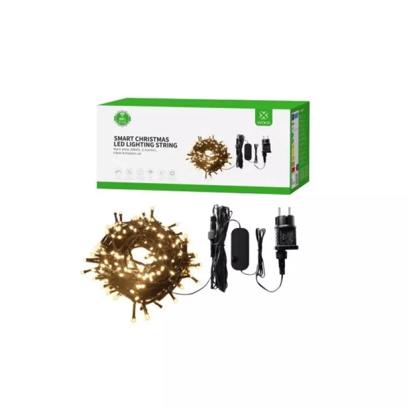 WOOX R5168 lampka łańcuchowa 5 m 200 LED ciepłobiała wewnętrzna zewnętrzna