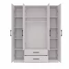 Topeshop ROMANA 160 BIEL KPLB bedroom wardrobe/closet 11 shelves 4 drzwi(s) biały