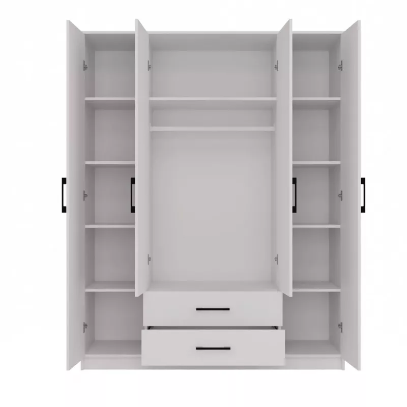 Topeshop ROMANA 160 BIEL KPLB bedroom wardrobe/closet 11 shelves 4 drzwi(s) biały