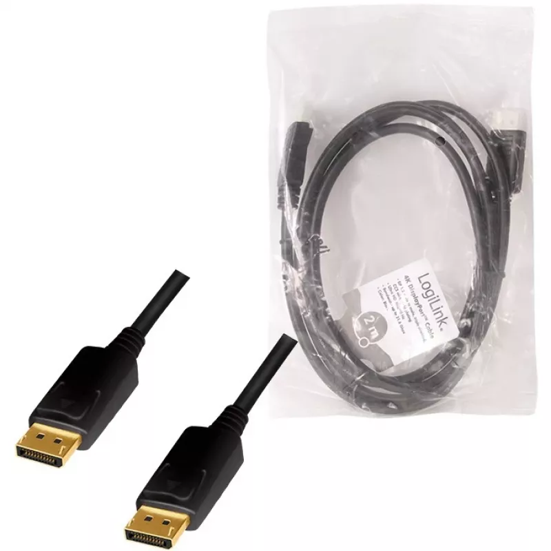 Kabel DisplayPort LogiLink CD0101 2 m Czarny