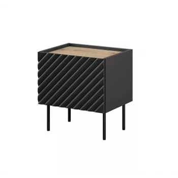 Szafka nocna Cama ONDA 50x40x54 cm czarna MDF/płyta wiórowa zestaw 2 szt.
