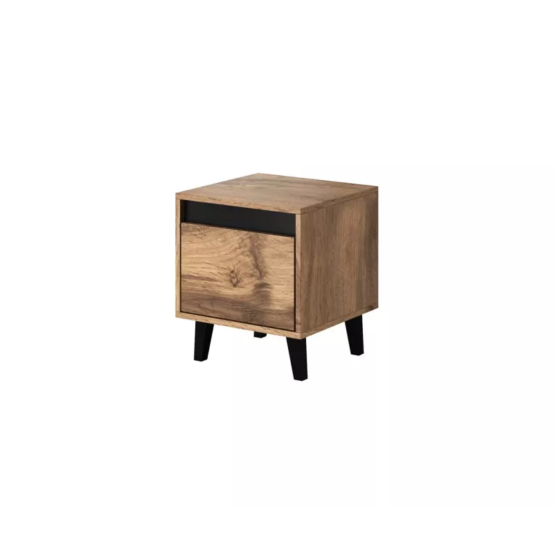 Szafka nocna NORD, zestaw 2 szt., 40×38×45 cm, dąb wotan/antracyt, 1 szuflada, rama 16 mm