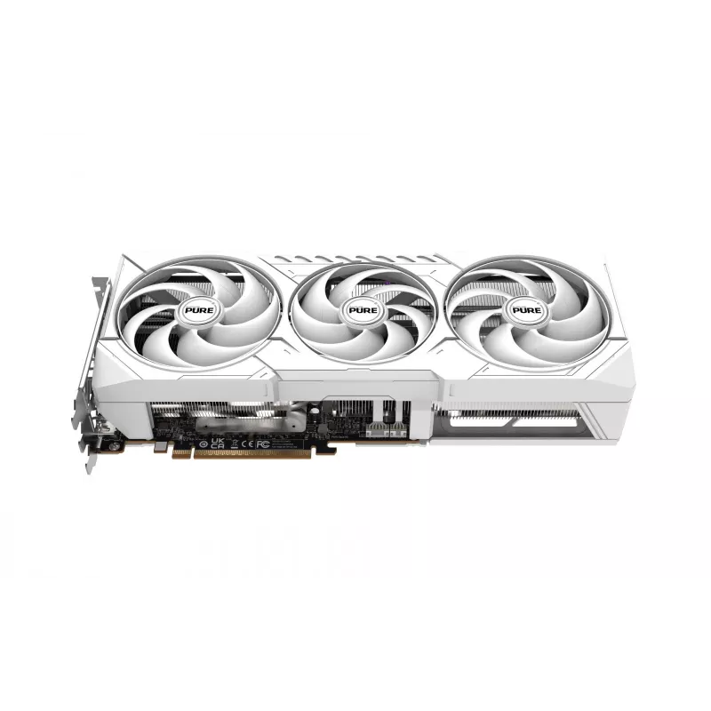 Karta graficzna Sapphire Radeon RX 9070 XT — 16 GB GDDR6, PCIe 5.0, 256-bit, 320 mm, 3-slotowa, biała