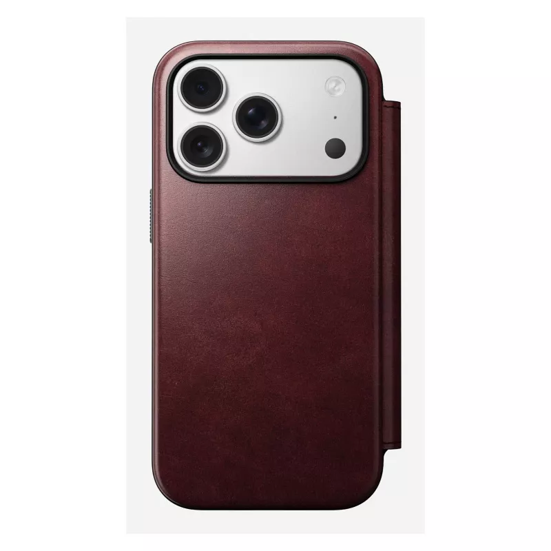 Etui na telefon Nomad Modern Leather Folio dla Apple iPhone 17 Pro, 6,3 cala (16 cm), skóra bordowa
