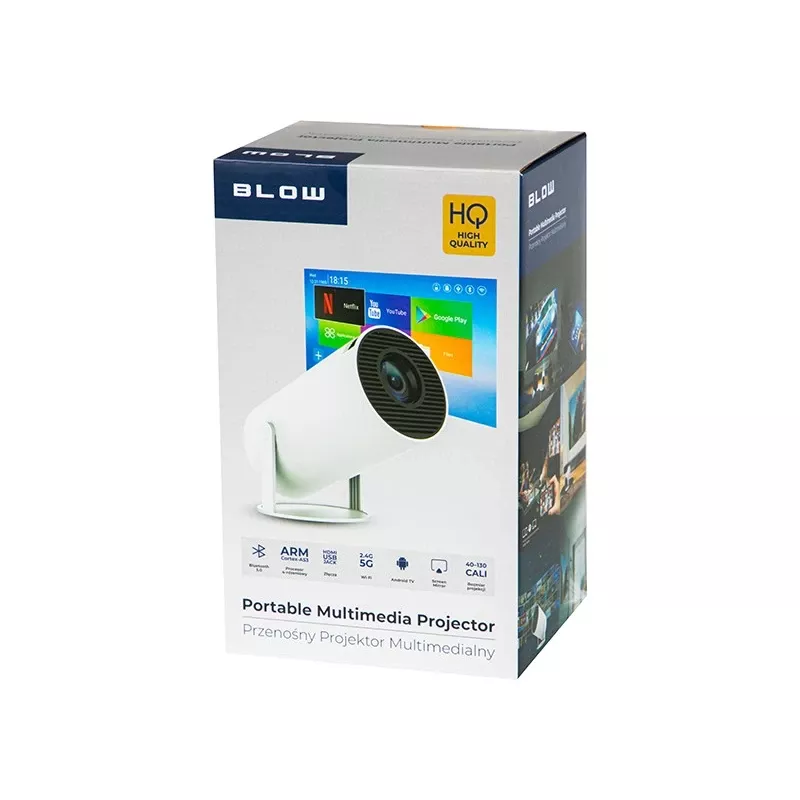 Projektor WiFi Zdalny Android TV 130 cali 4K Full HD HY300 Pro LED