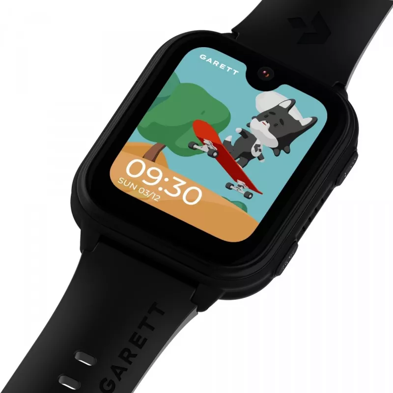 Smartwatch Garett Kids Vibe Ai 4G czarny — smartwatch dziecięcy z 4G, śledzeniem GPS i wodoszczelnością