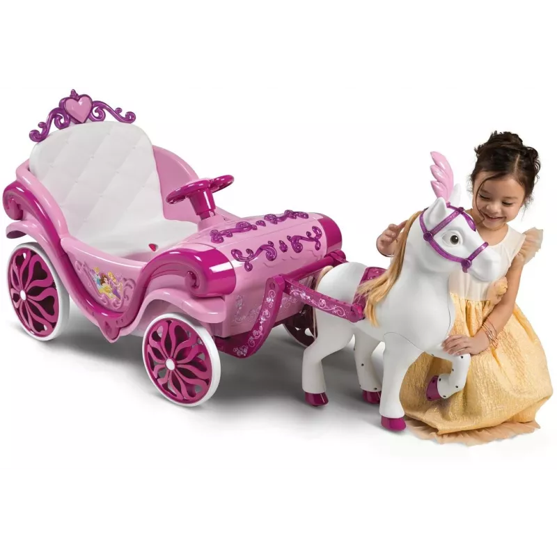 Huffy Elektryczny powóz Disney Princess z koniem 6 V różowy