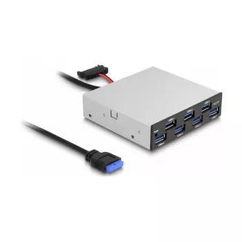 DeLOCK 64207 Hub USB 5000 Mbit/s Czarny Szary