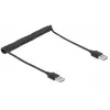 Kabel spiralny DeLOCK EASY-USB 2.0 Typ-A męski na Typ-A męski 0,5m do 0,8m czarny