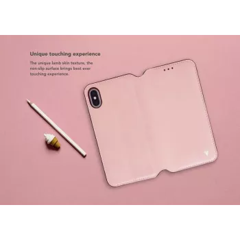 Etui z klapką VixFox do iPhone 7/8 — różowe, etui ochronne w stylu folio
