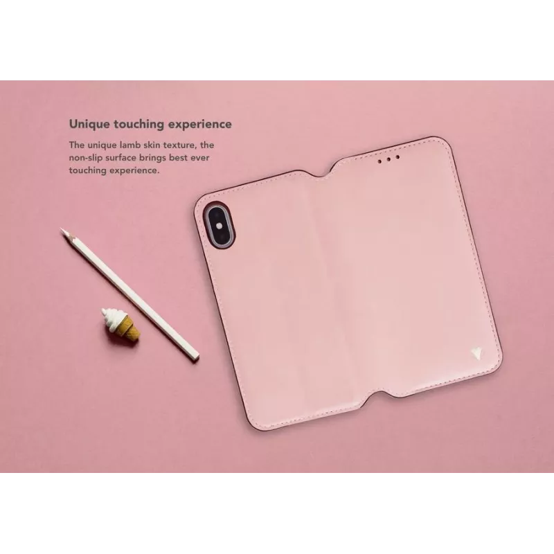 Etui z klapką VixFox do iPhone 7/8 — różowe, etui ochronne w stylu folio