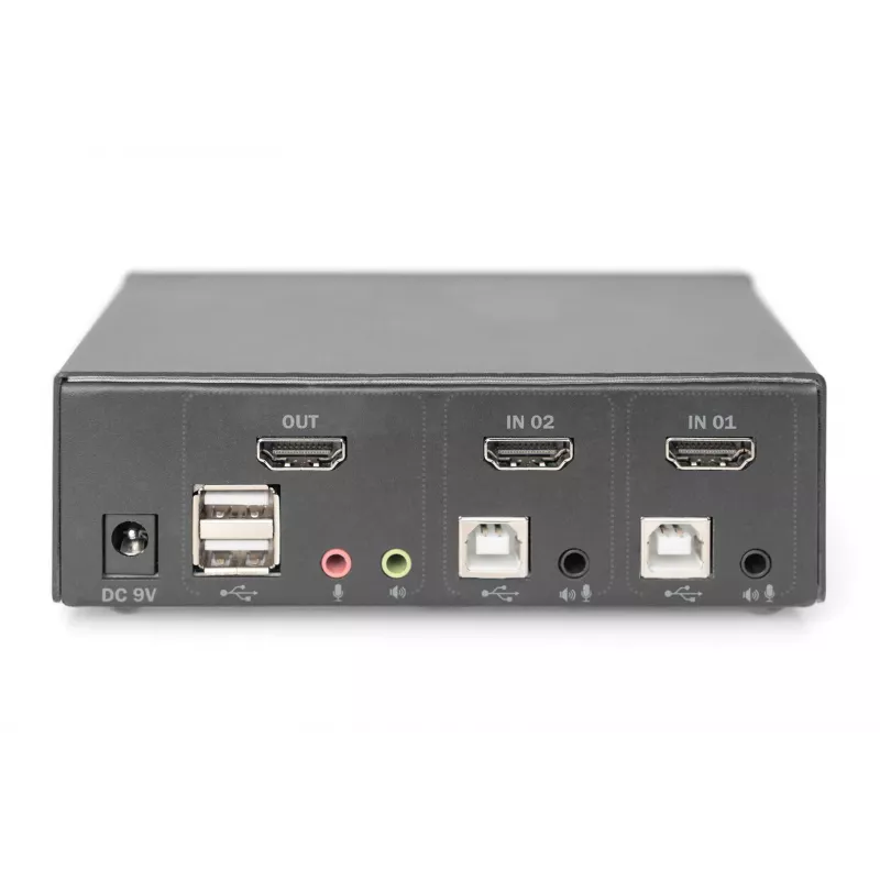 Przełącznik KVM Digitus 2-portowy z pojedynczym wyświetlaczem 4K HDMI