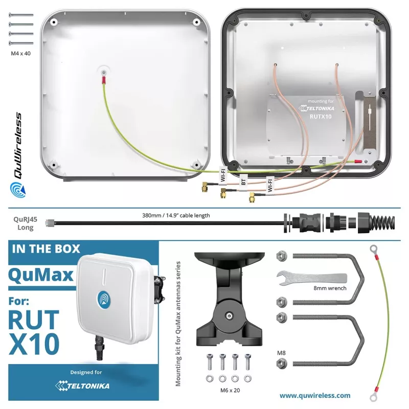 Akcesorium do routera QuWireless QuMax dla RUTX10 AX10M — zewnętrzny moduł antenowy do Teltonika RUTX10