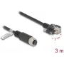 Kabel sieciowy DeLOCK M12 A-kodowany 8-pinowy żeński do wtyku RJ45 kat.5e 3 m czarny
