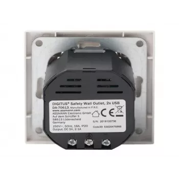 Gniazdo bezpieczne podtynkowe Digitus DA-70613 z 2 portami USB