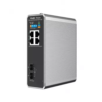 Zarządzalny przełącznik sieciowy L2 RUIJIE RG-NIS2100-4GT2SFP-HP — 4× Gigabit RJ45, 2× SFP, PoE++ (180 W), montaż w szafie rack/na ścianie/na szynie DIN
