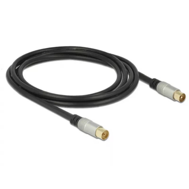 Kabel koncentryczny RG-6/U DeLOCK 88946 2m IEC Czarny